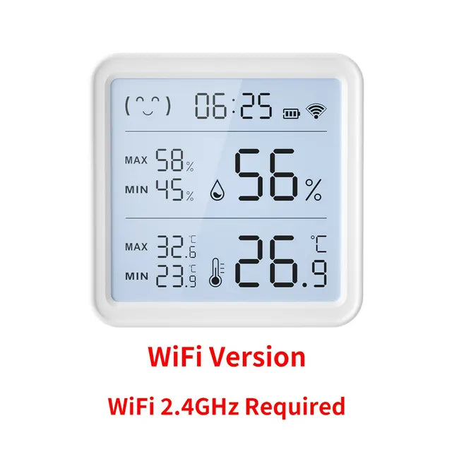 Tuya WiFi Temperature Humidity Sensor For Smart Home Backlight Hygrometer Thermometer Compatible Bluetooth APP Remote Control