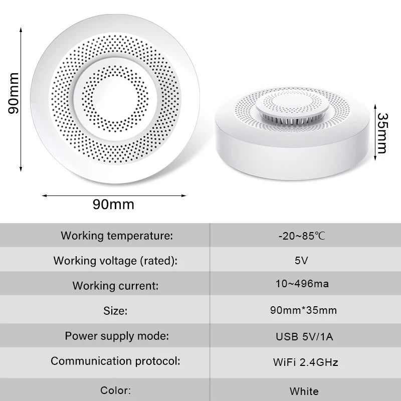 Tuya Wifi Smart Air Box Quality Monitor CO2 Sensor Temperature Humidity Meter VOC HCHO Gas Detector Automation Alarm Dector