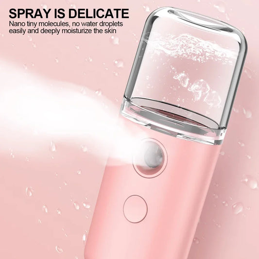 USB Rechargable Portable Air Humidifier Handheld Mist Diffuser Mini Steamed Face Skin Care Mist Sprayer 30ml Mini Air Humidifier