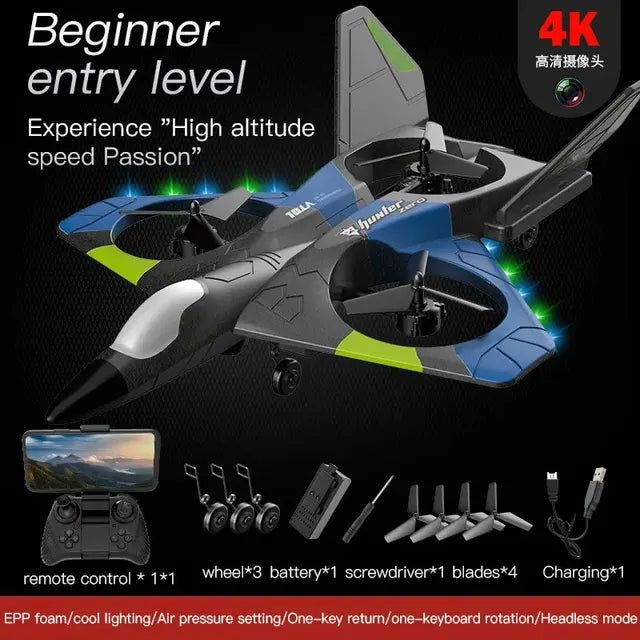 V27 Foam Glider Plane Remote Control RC Airplane 2.4G Fighter Hobby Airplane EPP RC Drone with Camera Helicopter Kids Toys