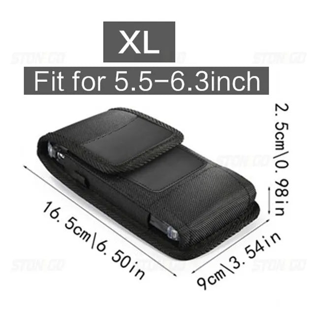 Vertical Nylon Cell Phone Belt Clip Holster Pouch Buckle Wallet Card Holder Case Cover For 4.0inch-6.7inch Phone iphone Samsung