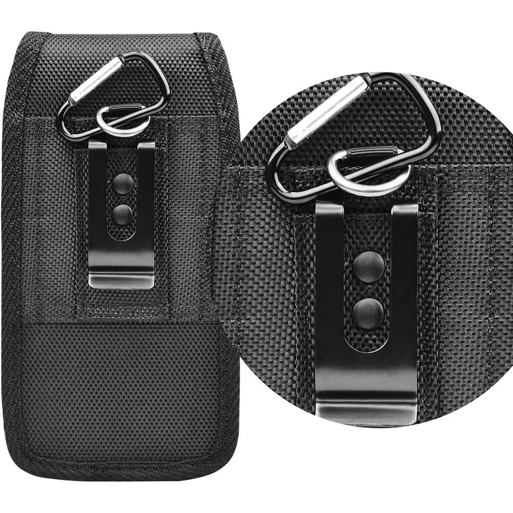 Vertical Nylon Cell Phone Belt Clip Holster Pouch Buckle Wallet Card Holder Case Cover For 4.0inch-6.7inch Phone iphone Samsung